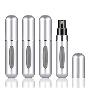 4pcs refillable perfume atomizer bottlesportable mini separate perfume bottletravel and outings spray boxes dispensers 5ml02ozsilver