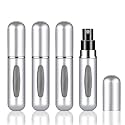 4Pcs Refillable Perfume Atomizer Bottles，Portable Mini Separate Perfume Bottle，Travel and Outings Spray Boxes Dispensers 5ml/0.2oz(silver)