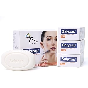 fixderma salyzap salicylic acid soap with vitamin e  face amp body soap for acne-prone amp oily skin  unclog pores  controls excess sebum  anti acne soap  225gm pack of 3