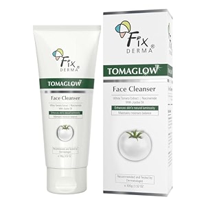 fixderma tomaglow brightening face wash  with white tomato extract  4 niacinamide  gentle amp hydrating cleanser  reduces pigmentation amp evens skin tone  all skin type  100 gm