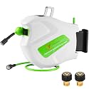 FIXFANS Pressure Washer Hose Reel with Hose, 1/4" × 65ft, Retractable