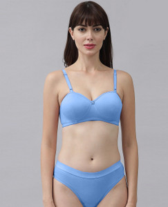 Fixfolk Bra Panty Set Solid Light