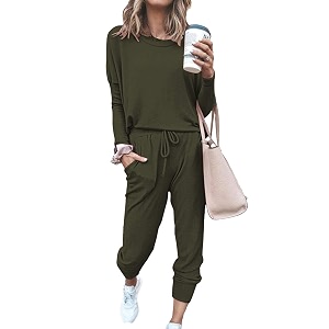 fixmatti women jumpsuit low v neck drawstring waisted long pant romper outfits