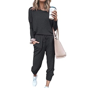 fixmatti women jumpsuit low v neck drawstring waisted long pant romper outfits