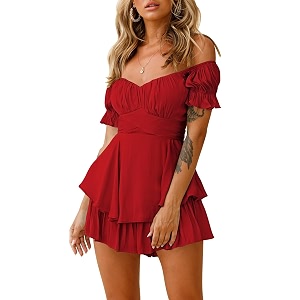 fixmatti women jumpsuit low v neck drawstring waisted long pant romper outfits