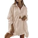 Fixmatti Women Jumpsuit Low V Neck Drawstring Waisted Long Pant Romper Outfits