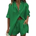 Fixmatti Women Jumpsuit Low V Neck Drawstring Waisted Long Pant Romper Outfits
