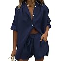 Fixmatti Women Jumpsuit Low V Neck Drawstring Waisted Long Pant Romper Outfits