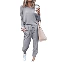Fixmatti Women Jumpsuit Low V Neck Drawstring Waisted Long Pant Romper Outfits