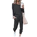 Fixmatti Women Jumpsuit Low V Neck Drawstring Waisted Long Pant Romper Outfits