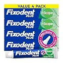 Fixodent Plus Scope Denture Adhesive Cream, Mint, 2.0 oz (4-Pack) – Strong False Teeth Glue