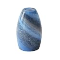 Fixture Replacement Globe Shade,Lampshade for E26 Base 1-5/8 Inch Fitter, Color Art Glass Oval Lampshade Cover for Pendant Kitchen Wall Sconce Chandelier Vanity Light (1, Blue and Black)