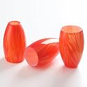 Fixture Replacement Globe Shade,Lampshade for E26 Base 1-5/8 Inch Fitter, Color Art Glass Oval Lampshade Cover for Pendant Kitchen Wall Sconce Chandelier Vanity Light (3, Orange)