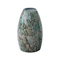 Fixture Replacement Globe Shade,Lampshade for E26 Base 1-5/8 Inch Fitter, Color Art Glass Oval Lampshade Cover for Pendant Kitchen Wall Sconce Chandelier Vanity Light (1, Agate Blue)