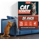 FixZilla Anti Cat Scratch Furniture Protector, 24-Pack Couch Protector from Cat Claws – Heavy-Duty, Easy-to-Apply Scratching Deterrent and Shield for Sofa Corners, Walls, Doors- with 124 Twist Pins