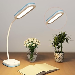 fizzytech 360 flexible desk lamp light - usb charging night light modern touch switch all-in-one adjustable desk lamp for reading studying amp office sky blue