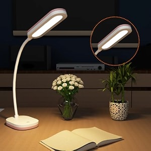 fizzytech 360 flexible desk lamp light - usb charging night light modern touch switch all-in-one adjustable desk lamp for reading studying amp office pink