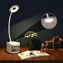 fizzytech 360° Flexible Desk Lamp Light with Mini Fan - Advanced Pen &amp; Mobile Holder, Modern Touch Switch, All-in-One Adjustable Table Lamp for Reading, Studying &amp; Office (White)