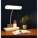 fizzytech Table Lamp for Study Desk – 360° Flexible Rechargeable LED Desk Light with Pen &amp; Phone Holder, Touch Control Table Lamp for Students, Study Table, Reading &amp; Office Use (White 03)