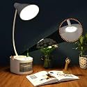 fizzytech 360° Flexible Desk Lamp Light - Advanced Pen & Mobile Holder, Modern Touch Switch, All-in-One Adjustable Table Lamp for Reading, Studying & Office (White)