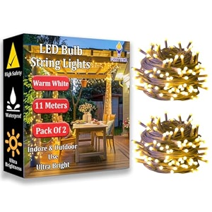 fizzytech 40 led rice light 11 meter warm white  decorative string light for rice light diwali christmas home bedroom wedding party amp patio  pack of 2