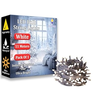 fizzytech 11 meter 40 led white fairy string light 5mm led decorative wall light for home decoration diwali christmas wedding amp balcony decor pack of 1