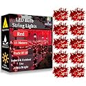 fizzytech 11 Meter 40 LED Red Decorative String Lights, 5MM Fairy Lights for Home Decoration, Wall, Diwali, Christmas, Wedding, Bedroom &amp; Party Decor, Pack of 10
