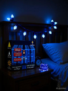 fizzytech 40 leds 11 m blue flickering string rice lights