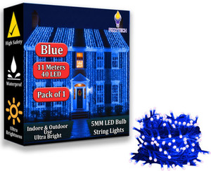 fizzytech 40 leds 11 m blue flickering string rice lights