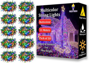 fizzytech 40 leds 11 m multicolor flickering string rice lights