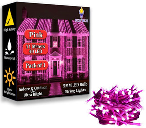 fizzytech 40 leds 11 m pink flickering string rice lights