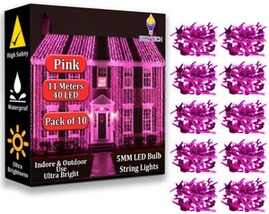 fizzytech 40 leds 11 m pink flickering string rice lights