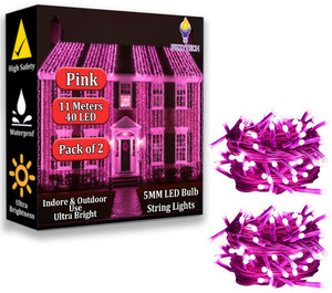 fizzytech 40 leds 11 m pink flickering string rice lights