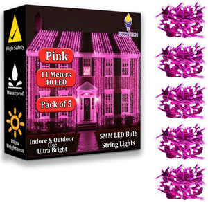 fizzytech 40 leds 11 m pink flickering string rice lights