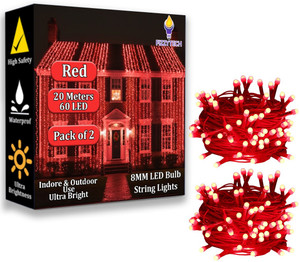 fizzytech 40 leds 11 m red flickering string rice lights