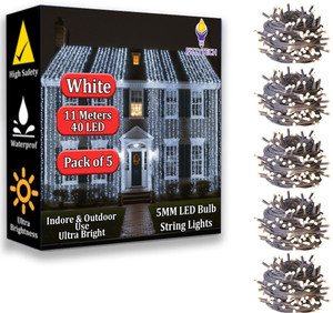 fizzytech 40 leds 11 m white flickering string rice lights