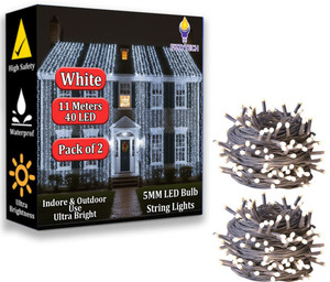 fizzytech 40 leds 11 m white flickering string rice lights
