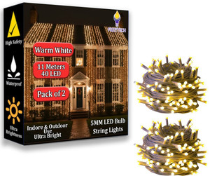 fizzytech 40 leds 11 m yellow flickering string rice lights