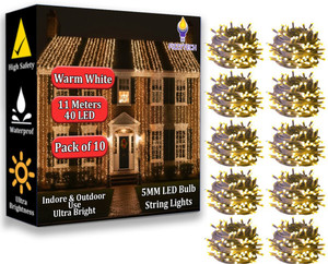 fizzytech 40 leds 11 m yellow flickering string rice lights