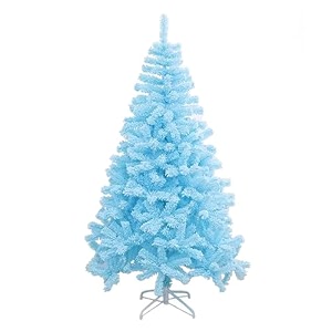 fizzytech 6 feet blue snow flocked pvc artificial christmas tree with 786 tips  premium decorative look  durable pvc material  metal stand  easy 3-step assembly  christmas home decoration