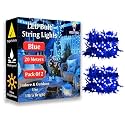 fizzytech 20 Meter 60 LEDs 5MM Decorative String Light | Blue LED Fairy Light for Diwali, Christmas, Weddings &amp; Home Decoration | Polycarbonate, Pack of 10 (60 LED Blue 5MM P-10)