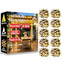 fizzytech 20 Meter 60 LEDs 8MM Decorative String Light | Green LED Fairy Light for Diwali, Christmas, Weddings &amp; Home Decoration | Polycarbonate, (60 LED WW 8MM, Pack of 10)