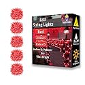 fizzytech 20 Meter 60 LEDs 5MM Decorative String Light | RED LED Fairy Light for Diwali, Christmas, Weddings &amp; Home Decoration | Polycarbonate, Pack of 5(60 LED 5MM RED P-5)