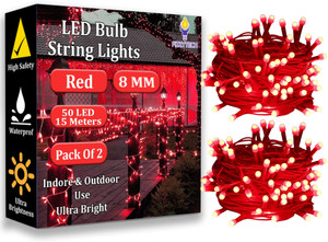 fizzytech 60 leds 20 m red steady string rice lights