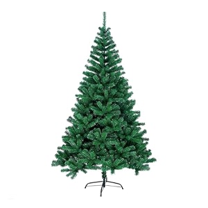 fizzytech 7 feet artificial christmas tree with 800 thick branches and sturdy metal stand - realistic green pvc material - suitable for indoor and outdoor use