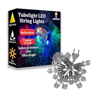 fizzytech crystal tubelight led string lights  4 meter 10 multicolor leds ultra bright waterproof indoor amp outdoor decorative lights for home garden diwali party christmas