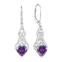 FJ Infinity Celtic Knot Earrings 925 Sterling Silver Birthstone Jewelry