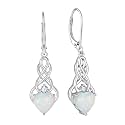 FJ Infinity Celtic Knot Earrings 925 Sterling Silver Birthstone Jewelry