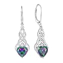FJ Infinity Celtic Knot Earrings 925 Sterling Silver Birthstone Jewelry