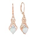 FJ Infinity Celtic Knot Earrings 925 Sterling Silver Birthstone Jewelry